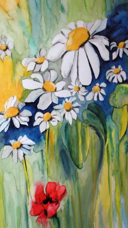 merke.jpg - Rudolf Merke: Blumenaquarell/ Detail